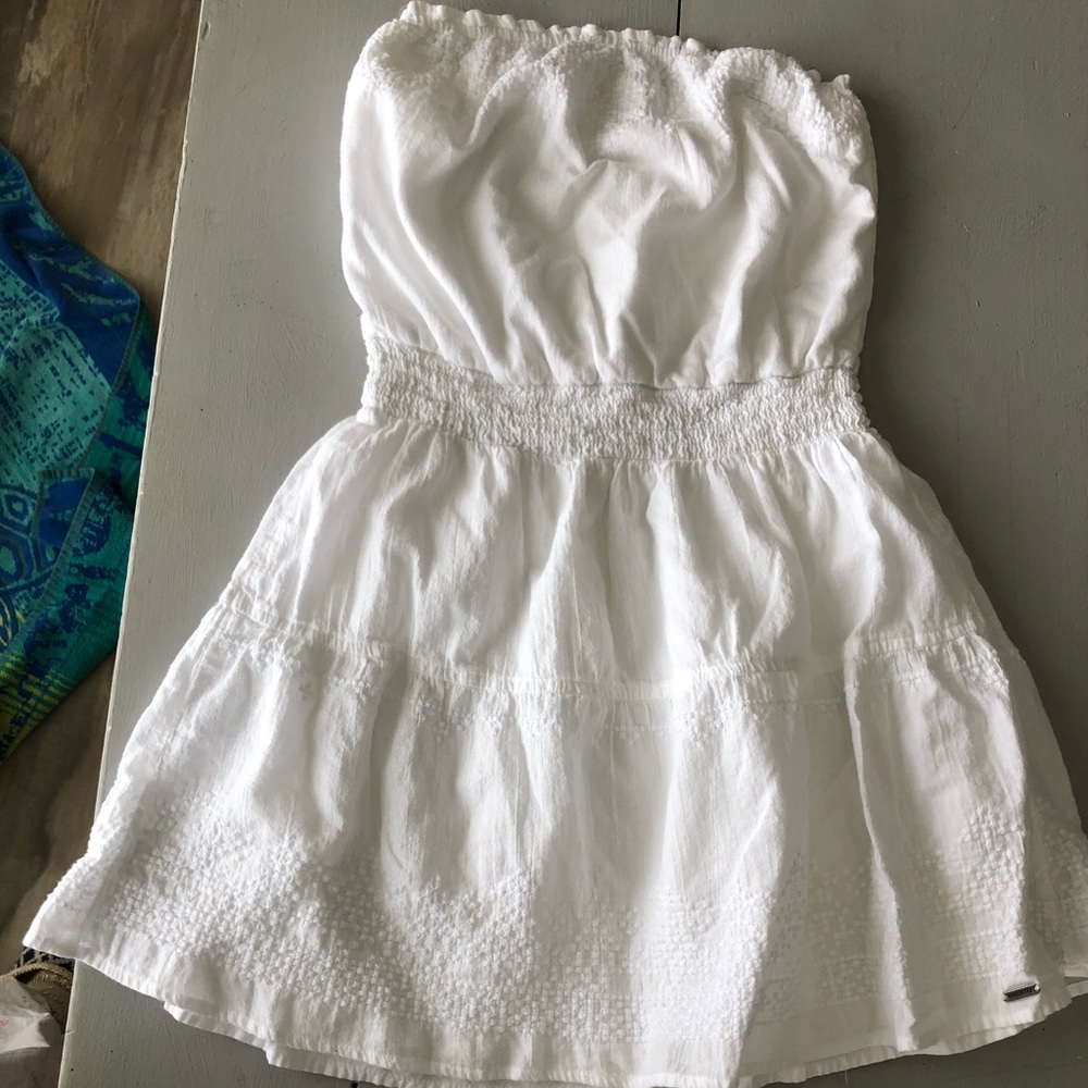 White strapless dress-Hollister